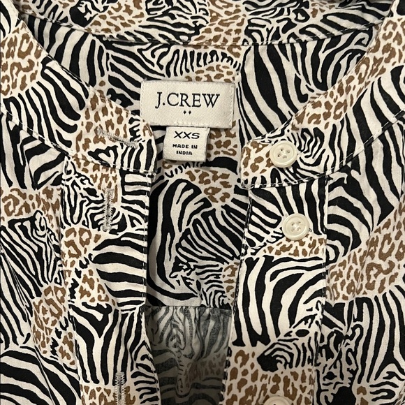 J. Crew Tiered Zebra Print Long Sleeve Dress Size XXS - Picture 3 of 7